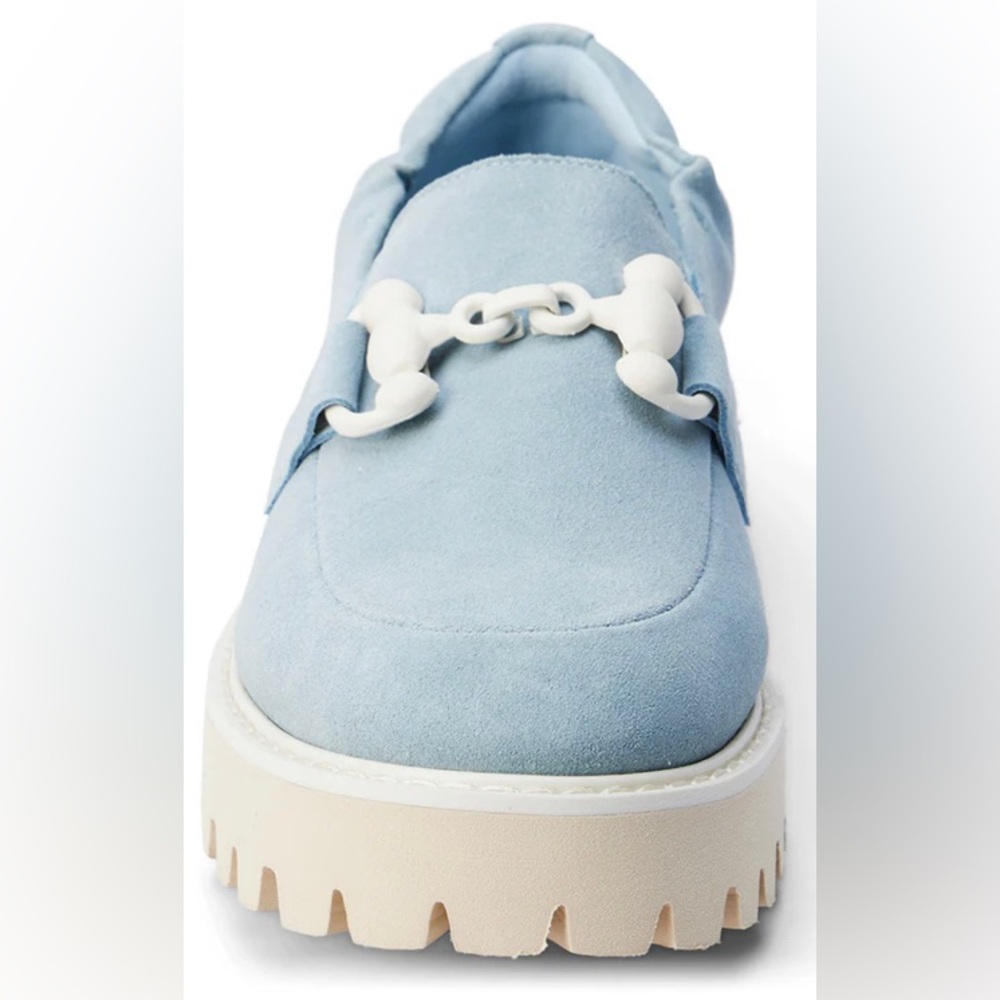 Matisse Light Blue Suede Chunky Loafer w/ White Sole - Size 7 - Picture 4 of 9